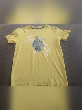 Tea Collection Yellow Short Sleeve Tee with Sea Turtle Graphic